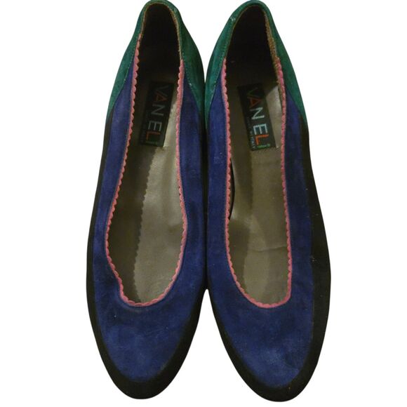 VTG Vaneli Size 9M Colorblock Flats Shoes Italy Maximalist 90's - Picture 2 of 13
